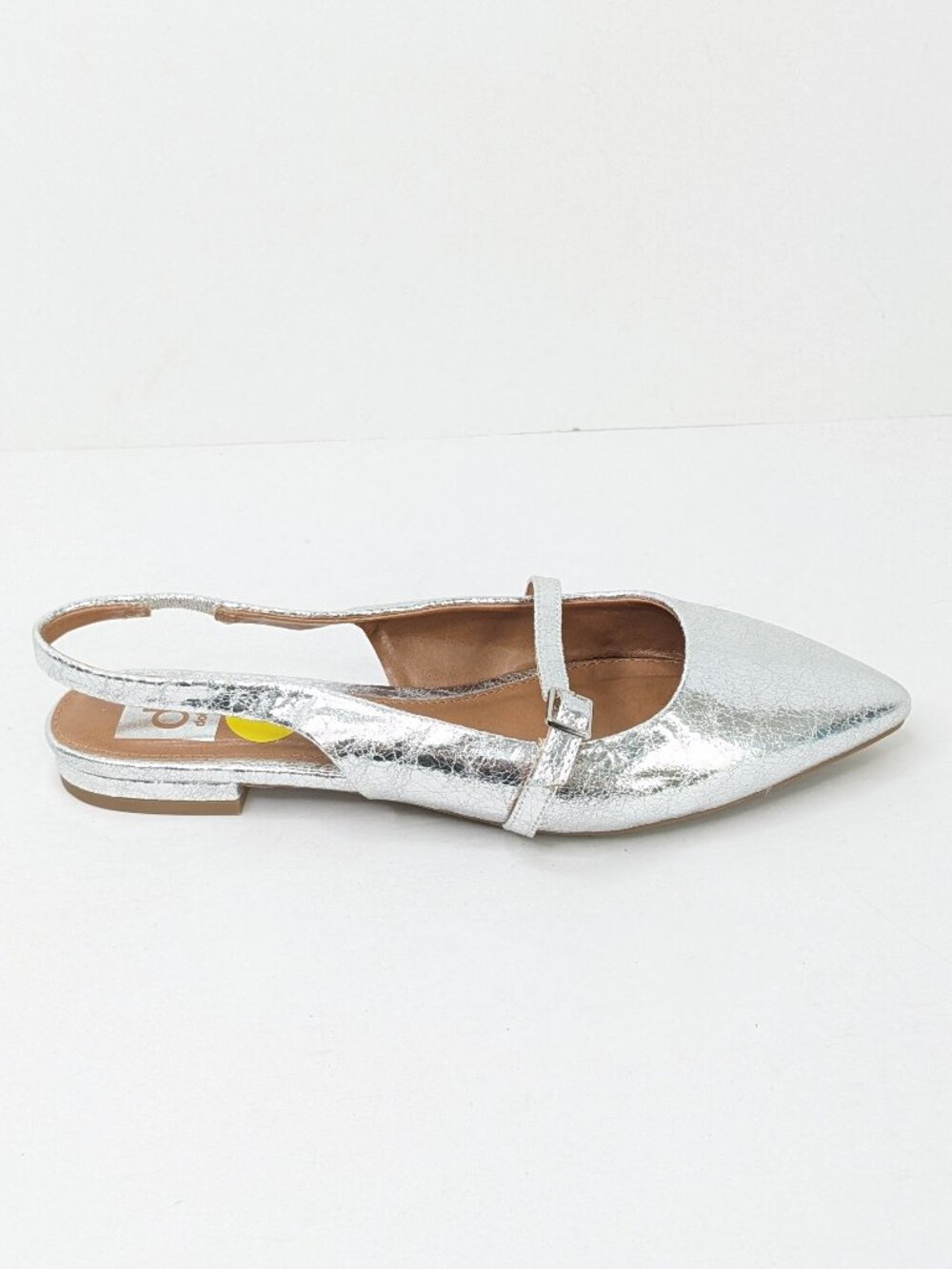 Dolce Vita Carder Slingback Pointed Toe Flats Silver Crackle Women's 9 - Picture 3 of 6